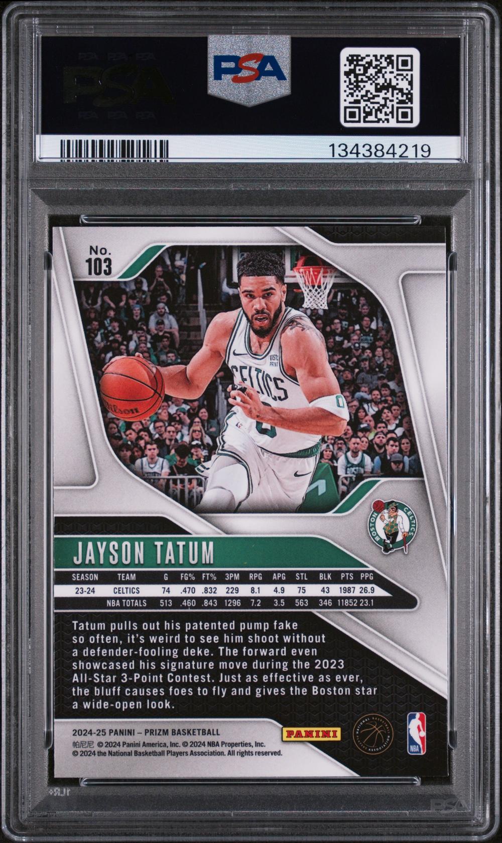 2024 Jayson Tatum - Basketball Panini Prizm PSA 9 MINT